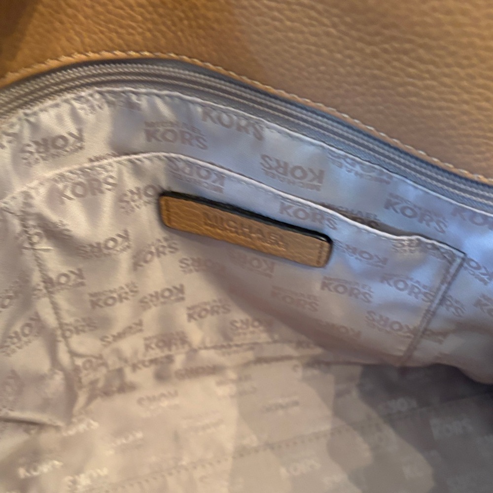 Michael Kors Cognac Leather Satchel with Gold Hardware beautiful - Picture 8 of 11